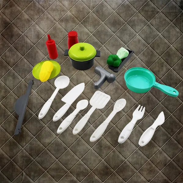 [4529_cooking_toy_26pc_set] Cooking Toy Plastic Kids Cooking School Play Set (26 Pc Set)