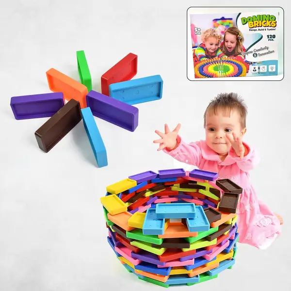 [18613_domino_building_blocks_120pc_at179] Kids 120 Domino Blocks Dominoes (120 Pcs Set)