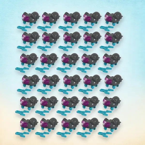 [1974_push_back_duck_toy_30pc_atp81] Small push back duck toy, Ejectable spring tail duck, Small DIY duck Toy (30 Pcs Set)