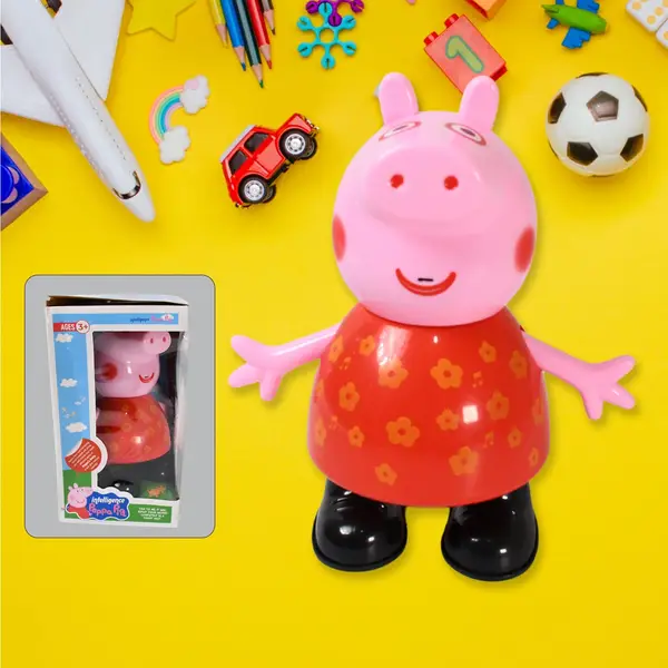 [17926_pig_pretend_play_toy] Baby Ride-On Push Car – Big Toy with Backrest & Musical Horn (For Boys & Girls)