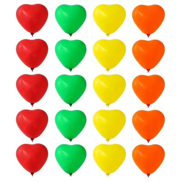 [8891_heart_balloon_20pc_no8] Heart shaped balloons Kinds of Rainbow Party Latex Balloons for Birthday / Anniversary / Valentine's / Wedding / Engagement Party Decoration Multicolor (20 Pcs Set)