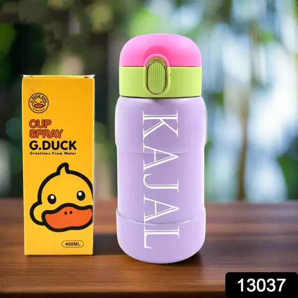 [DSIN 13037] Custom Duck Stainless Steel Water Bottle for Kids & Adults (1 Pc, BPA Free, Mix Design)