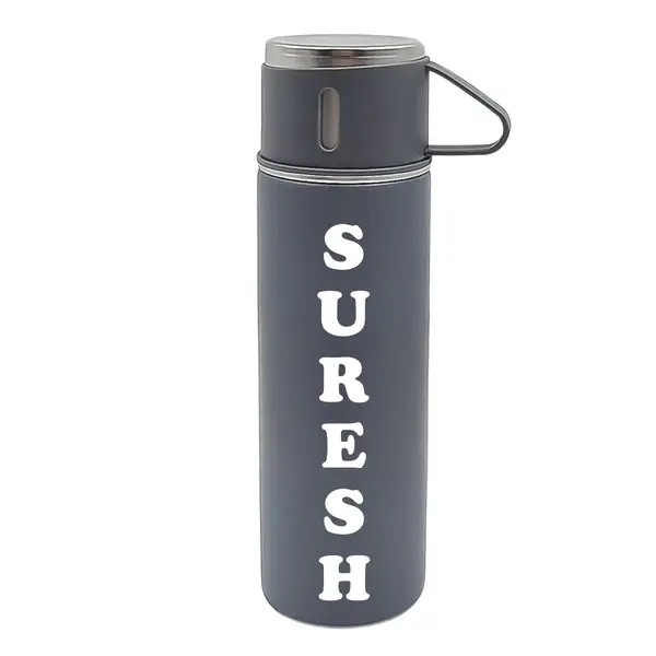 [DSIN 13358] Customize Stainless Steel Vacuum Insulated Water Bottle With Coffee / Tea Mug (500 ML)
