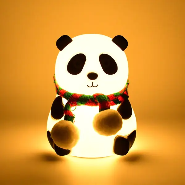 [14040_panda_silicone_night_lamp] Panda 7-Color LED Silicone Touch Lamp (1 Pc)