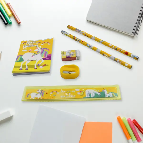 [4599_school_gift_set] Stationery Set for School & Office with Pencil & Ruler (Gift, 6 Pc)