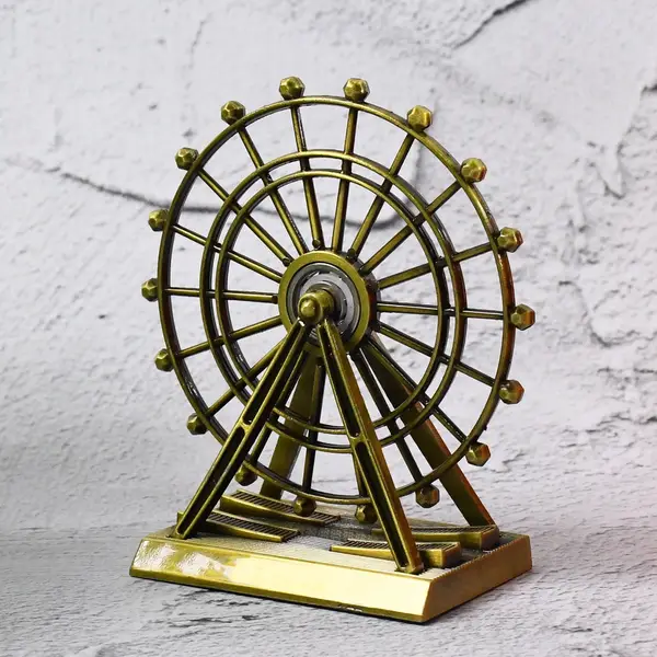 [8910_metal_desk_decor_wheel_tower] Metal Desktop Table Decoration Cabinet Wheel Tower (1 Pc)
