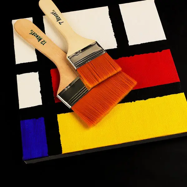 [4663_12pc_art_brush] Artistic Flat Painting Brush - Set of 12