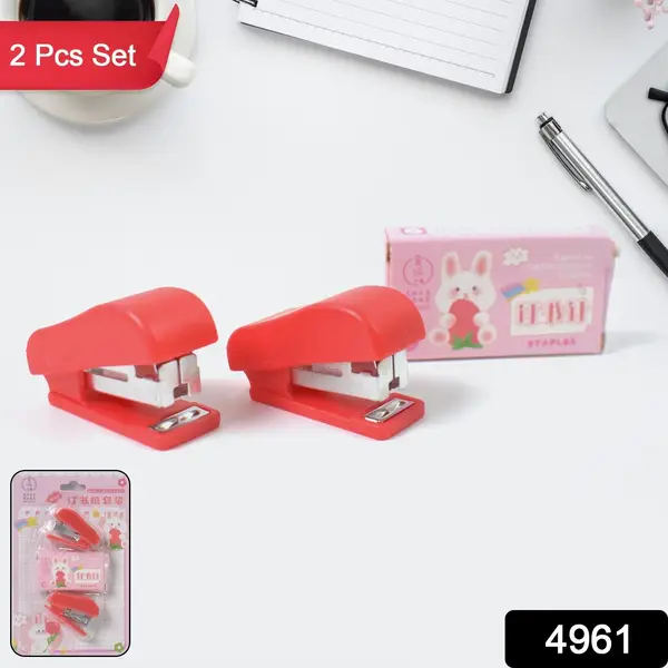 [4961_2pc_small_stapler_with_pin] Mini Stapler with Staples / Pin Set (2 Pc)
