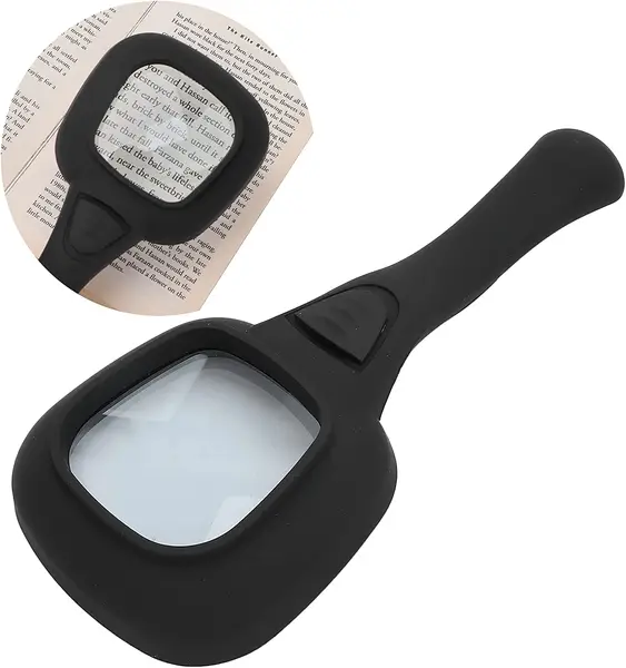 [1607_lighted_magnifie_glass] Handheld LED Magnifying Glass – 6 Lighted Magnifier for Reading & Inspection