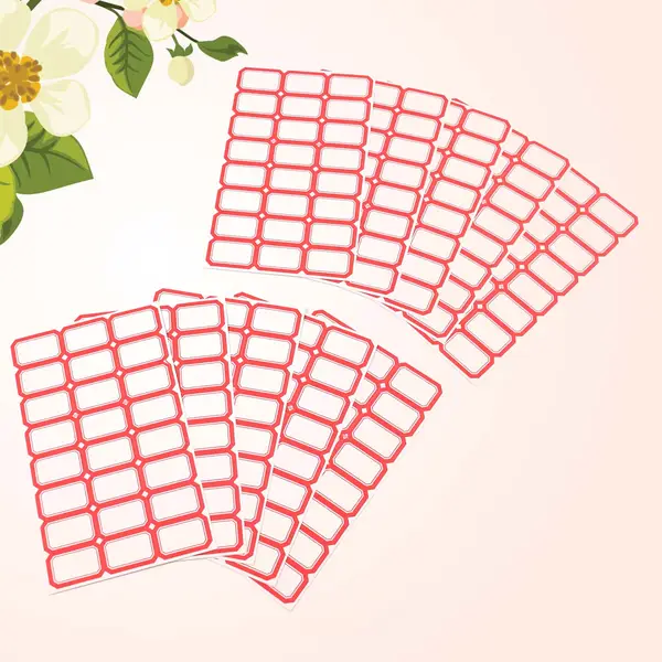 [19294_writable_label_sticker_10_sheets_no4] Multipurpose Blank Label Sticker Sheets Pack of Sheets (10 Sheet Set)