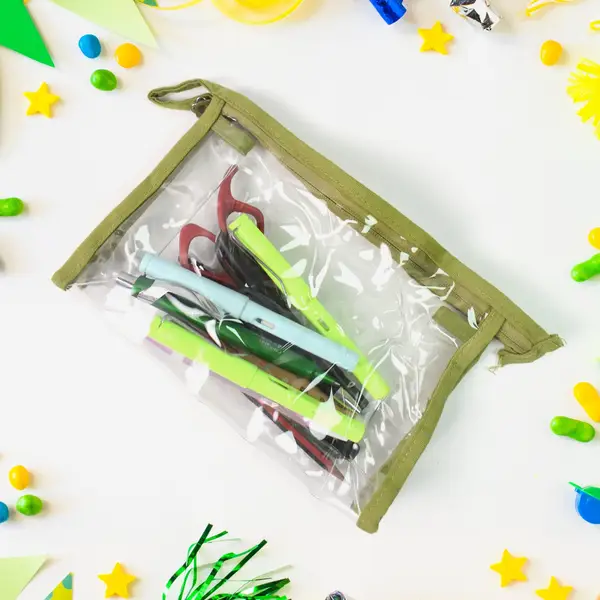 [4865_transparent_zipper_pouch] Transparent Zipper Closing Pouch (1 Pc)