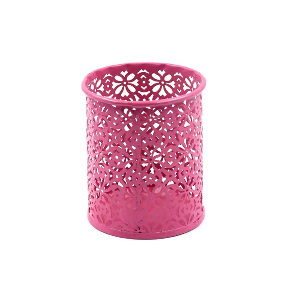 [17844_metal_desk_pen_holder_no4] Pen Holder Office Desk Metal Mesh Pen Stand (1 Pc)