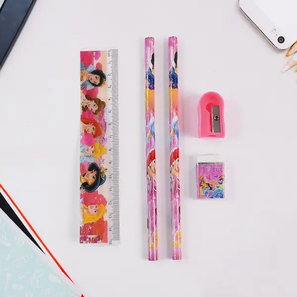 [4643_5pc_school_set] Fun & Functional! 5-in-1 Cartoon Pencil Set for School & Play (5 Pc)