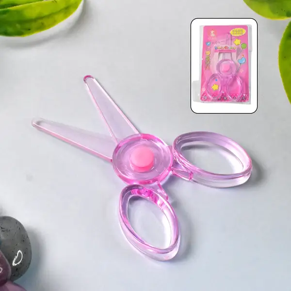 [18973_plastic_child_safe_scissor_1pc] Plastic Child-Safe Scissor (1 Pc / Mix Color)