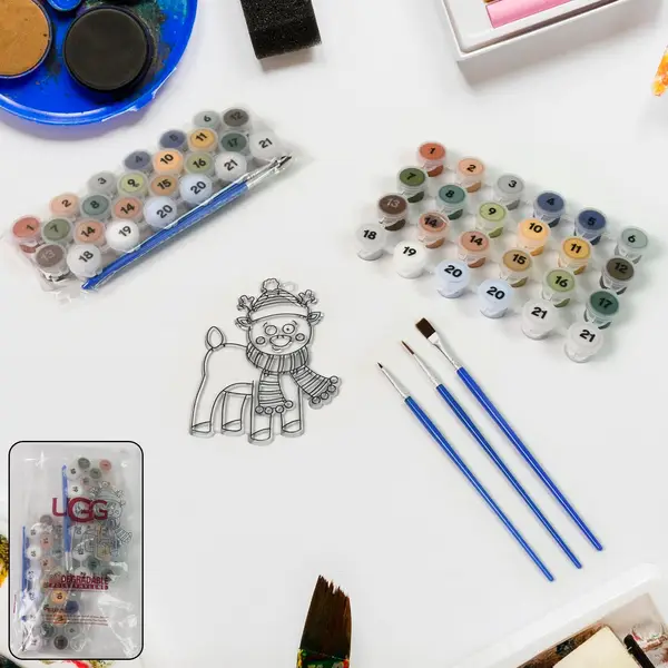 [4413_paint_by_number_kit_2_set_no3] Paint by Number Kits 2 Set 21 Number Color, 6 paint brushes (2 Set)