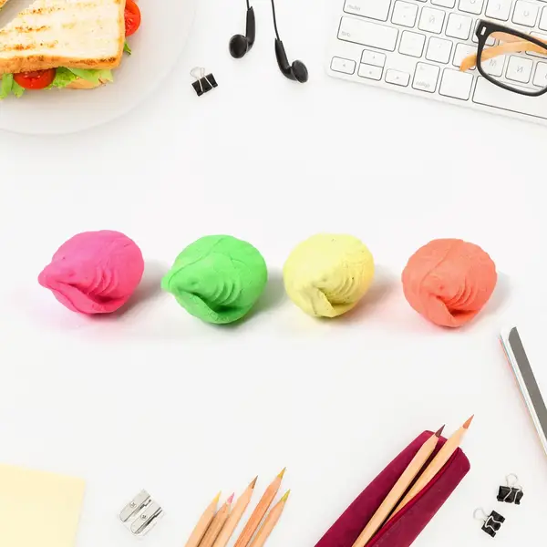 [18772_shankh_shape_erasers_1pc_atp49_2] Shankh Shape Eraser Rubber (1 Pc / Mix Colour & Design)