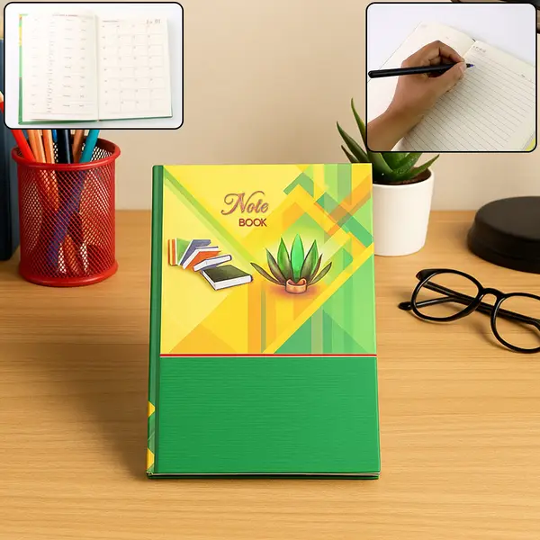 [19219_hardcover_note_book_22x16cm] Hardcover Ruled Notebook with Calendar, Diary & 160 Pages 22x16 cm (1 Pc)