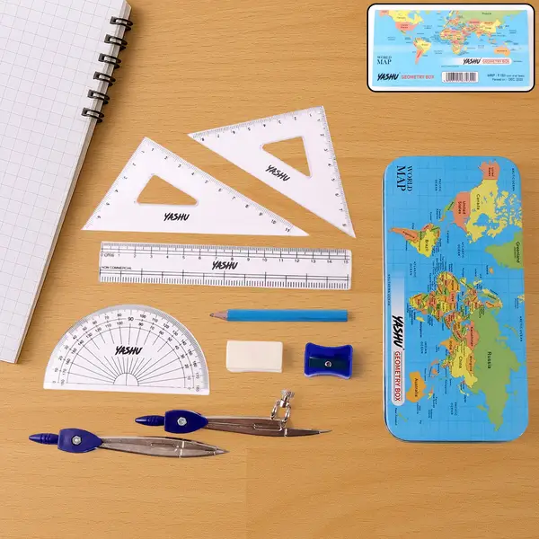 [19221_yashu_complete_geometry_box_set] Yashu Complete Geometry Box Set with Compass
