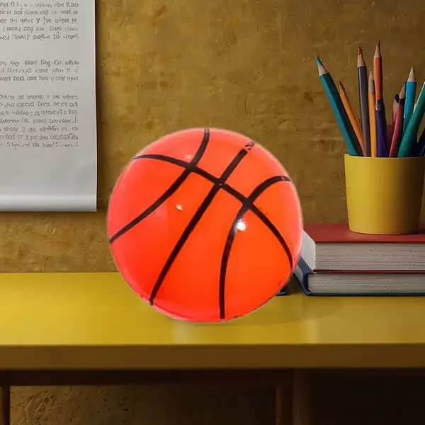 [18460_basketball_pencil_sharpener_1pc] Round Basketball Shaped Pencil Sharpener (1 Pc)