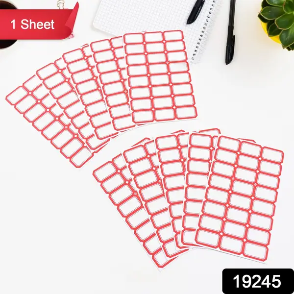 [19245_writable_label_sticker_1_sheets_no7] Multipurpose Writable Blank Label Sticker Sheets (1 Sheet)