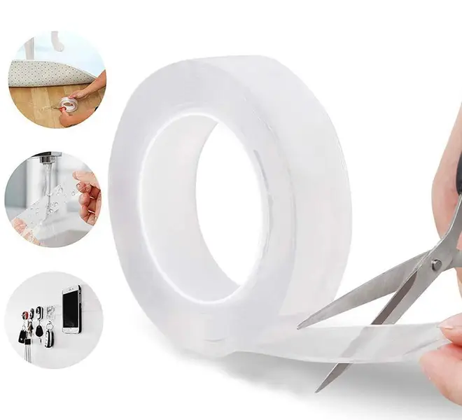 [0882_ivy_grip_tape_3m] Double Sided Nano Adhesive Tape, 3 meter Washable Traceless Nano Gel Tape, Multipurpose