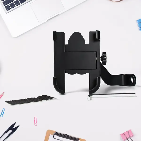 [6706_metal_bike_mobile_holder] Mobile Phone Holder With Easy Adjustable Rear View Mirror Mount Solid Metal Cradle Stand Suitable for Bike & Mobile Phones