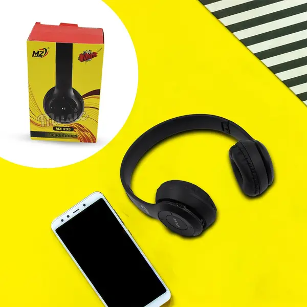 [13052_wireless_head_phones_1pc] Wireless Headphone Over The Head Bluetooth Headset Foldable Headband Hands-free with Calling Function (1 Pc)
