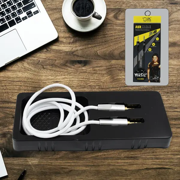 [13428_aux_cable_1000mm_jk453] JK Aux Cable for Mobile and Tablet Home / Car Stereos & More (1 Pc / 1000MM)