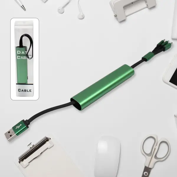 [13755_3in1_extendable_charging_cable] Charging Cable, 3 in 1 Extendable, Data transmit & Charging Cable (1 Pc)