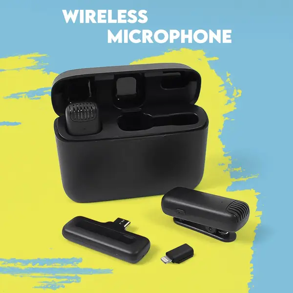 [14042_wireless_microphones_set] Wireless Microphones, Collar Mic for All Smart Phone / Type-C  (1 Set)