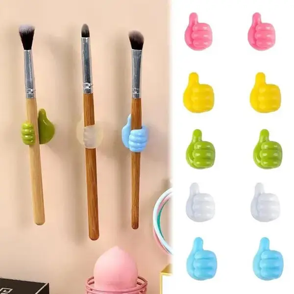 [9117_small_thumb_wireholder_10pc] Thumb Cable Clips, Multi-Color Cord Organizer for Home, Office, Car (10 Pc Set)