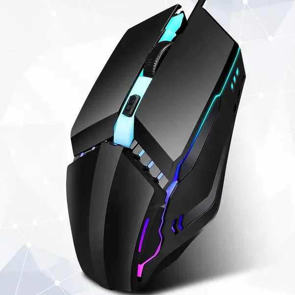 [13508_colorful_lighting_wired_mouse_no2] USB Wired Mouse, Ergonomic Design Gaming Mouse (1 Pc)