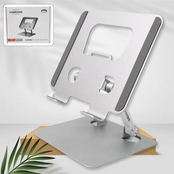[6946_metal_tablet_stand] Tablet Stand Metal Alloy Adjustable Bracket, Suitable For tablet Computers for Desk Ergonomic Foldable Metal Tablet Holder/Tablets/Mobile Phones