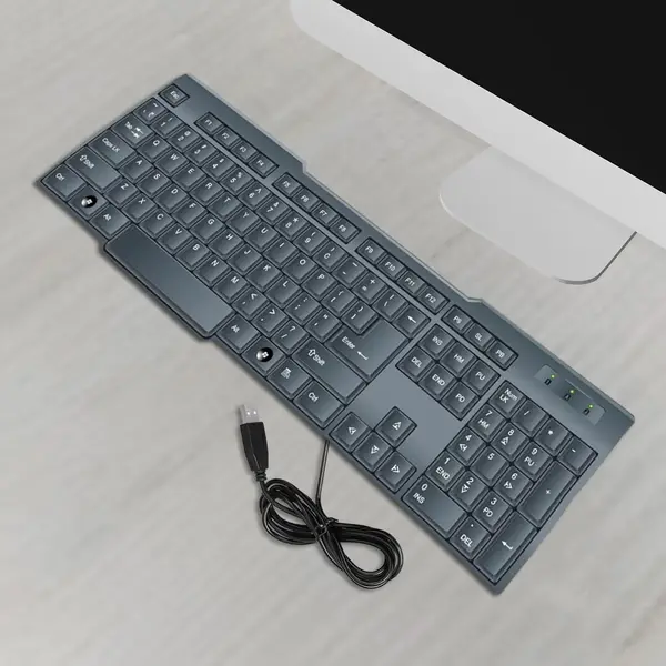 [13413_usb_wired_keyboard_1pc] Wired USB Keyboard 104 Keys (1 Pc)