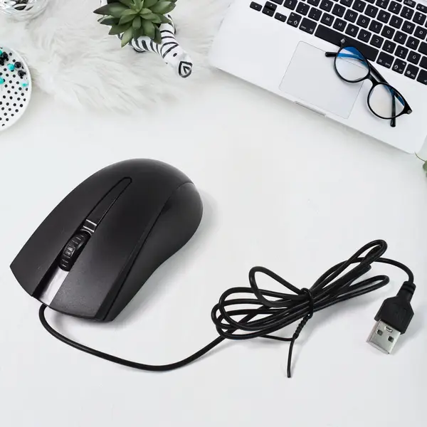 [13507_wired_optical_mouse_1pc_no6] Computer / Laptop Wired Optical Mouse, X2 (1 Pc)