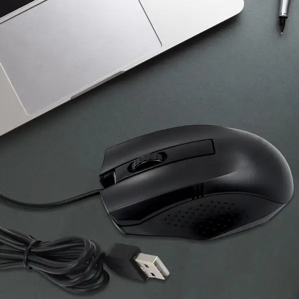 [13412_wired_computer_mouse_1pc] Computer / Laptop Wired Optical Mouse (1 Pc)