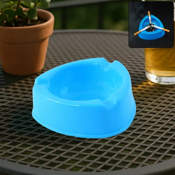 [17936_mix_color_plastic_ashtray_1pc] Oblivion Heavy Duty Plastic Ashtray (mix color & 1 Pc)