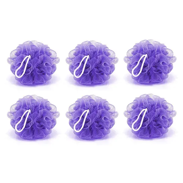 [6074_6pc_shop_loofah_150gm] Bath Shower Loofah Sponge Pouf Body Scrubber (Pack of 6Pcs)