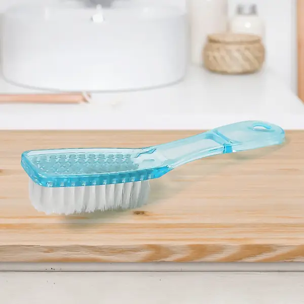 [18496_pla_shoes_cloth_scrubbing_brush] Plastic Handle Shoes Clothes Scrubbing Brush (1 Pc / Mix Color / 19 Cm)