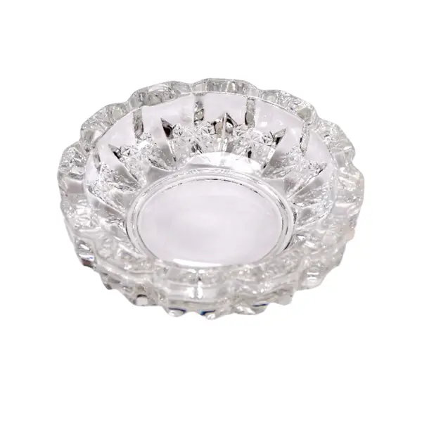 [4066_paricutin_ash_tray] paricutin Glass Crystal Quality Cigar Cigarette Ashtray Round Tabletop for Home Office Indoor Outdoor Home Decor
