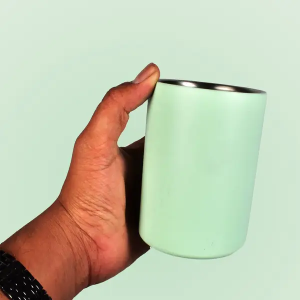 [5919_vacuum_glass_no3] Vacuum Glass 304 Stainless Steel Home Office Lidless Anti-Scald Water Cup Drink Mug