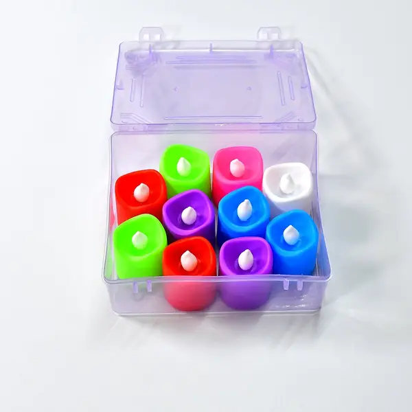 [6429_10pc_teallight_with_box] 10PCS FESTIVAL DECORATIVE - LED TEALIGHT CANDLES | BATTERY OPERATED CANDLE IDEAL FOR PARTY.