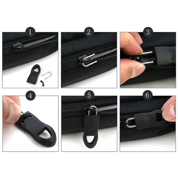 [8741_zipper_pull_tab_1pc] Zipper Pull Tab Zipper Tags Cord Pulls Zipper Extension Zip Fixer for Luggage Suitcase Backpack Jacket Bags Style Metal Zipper Head Zip Fixer Tags Handbag Backpack Plastic (1 Pc)