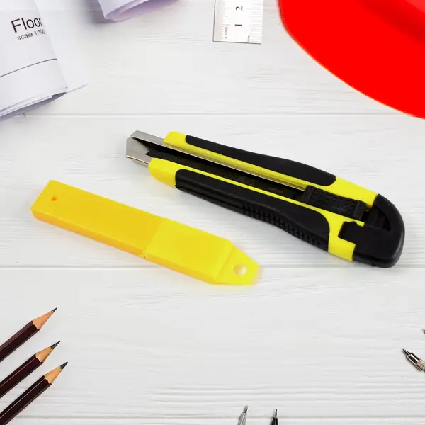 [15296_cutter_knife_with_1_blade] Cutter Knife Set with 1 Replacement Blades, Cutter Knife Advanced Tool (1 Pc / Mix Color)