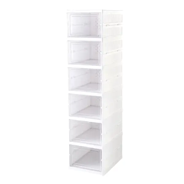 [17663_multi_6_layer_storage_rack] 6-Layer Stackable Foldable Storage Organizer Cart for Clothes, Kitchen, Closet & Bathroom