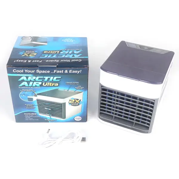 [1464_portable_air_cooler] Mini Portable Air Cooler with LED Light & Water Fill