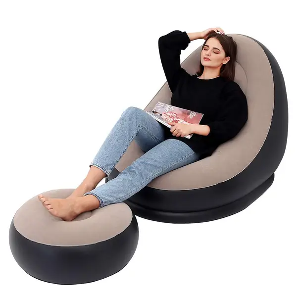 [8062_sofa_chair_n_footstool_n_pump] Portable Indoor/Outdoor Air Sofa, couch & Pump