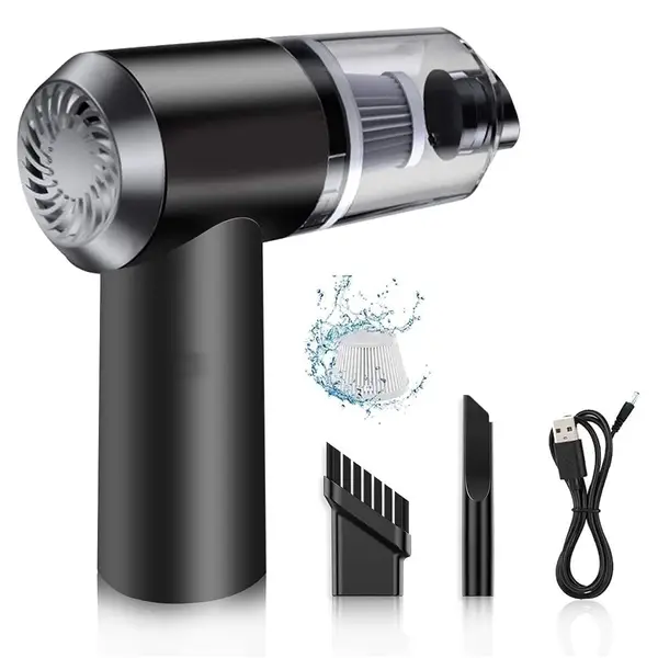 [7370_2in1_vacuum_cleaner] 2 in 1 Wireless Vacuum Cleaner – 120W Handheld USB Rechargeable for Home & Car (1 Pc)