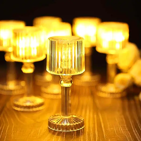 [6958_mini_led_desk_lamp_1pc] Mini Acrylic LED Desk Lamps Table Lamp Portable Crystal (1 Pc / Small)