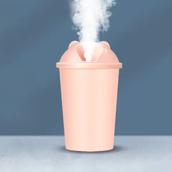 [13107_cute_bear_humidifier_1pc] Cute Bear Shape USB Humidifiers Cup (1 Pc / Multicolor Light)